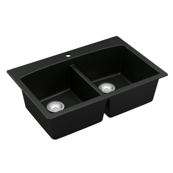 Quartz Composite Black Kitchen Sink Matte 2