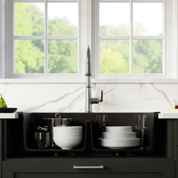 Quartz Composite Black Kitchen Sink Matte 7