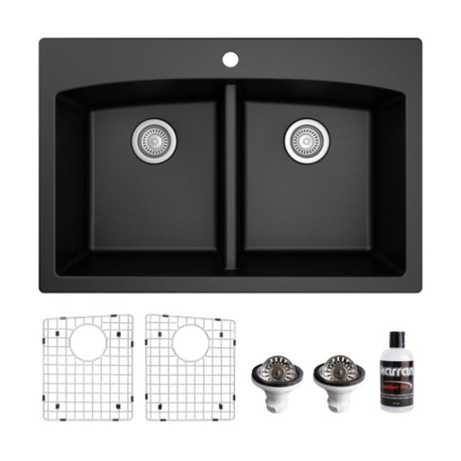 Quartz Composite Black Kitchen Sink Matte 1
