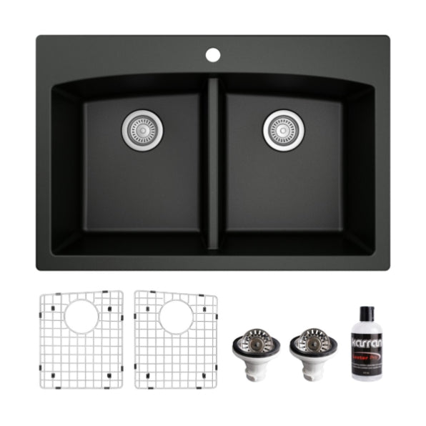 Quartz Composite Black Kitchen Sink Matte 1