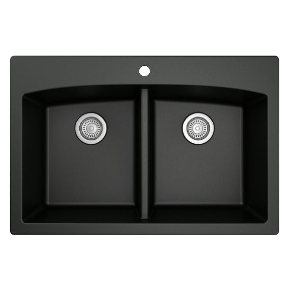 Quartz Composite Black Kitchen Sink Matte 1