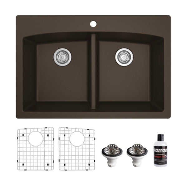 Quartz Composite Brown Kitchen Sink Matte 1