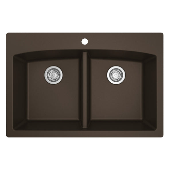 Quartz Composite Brown Kitchen Sink Matte 1