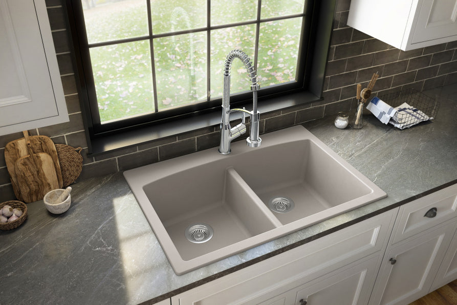 Quartz Composite Concrete Kitchen Sink Matte 4