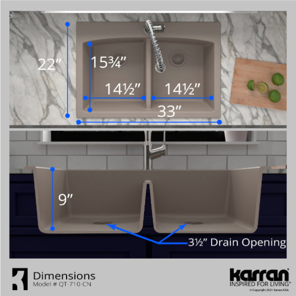 Quartz Composite Concrete Kitchen Sink Matte 7