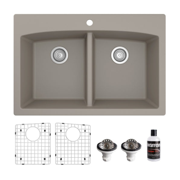 Quartz Composite Concrete Kitchen Sink Matte 1