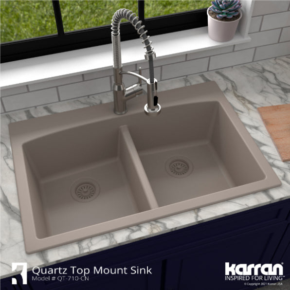 Quartz Composite Concrete Kitchen Sink Matte 5