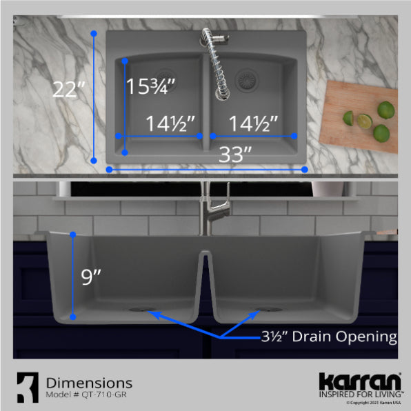 Quartz Composite Grey Kitchen Sink Matte 8