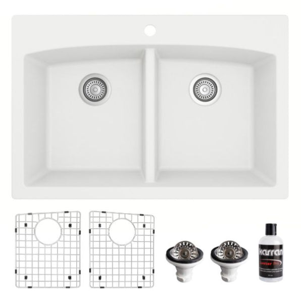 Quartz Composite White Kitchen Sink Matte 1