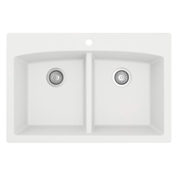 Quartz Composite White Kitchen Sink Matte 1