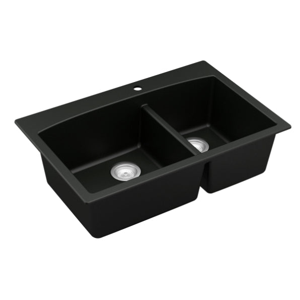 Quartz Composite Black Kitchen Sink Matte 2