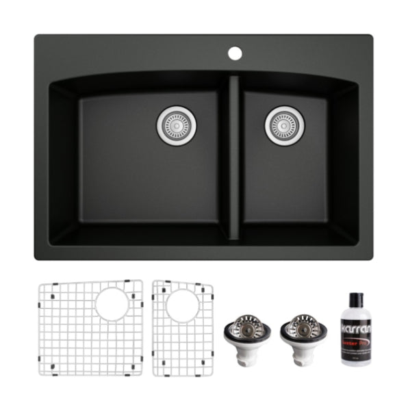 Quartz Composite Black Kitchen Sink Matte 1