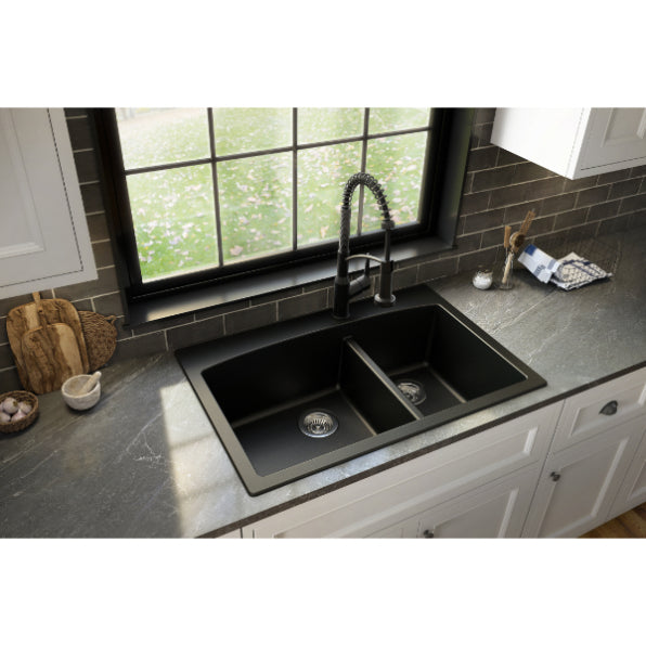 Quartz Composite Black Kitchen Sink Matte 4