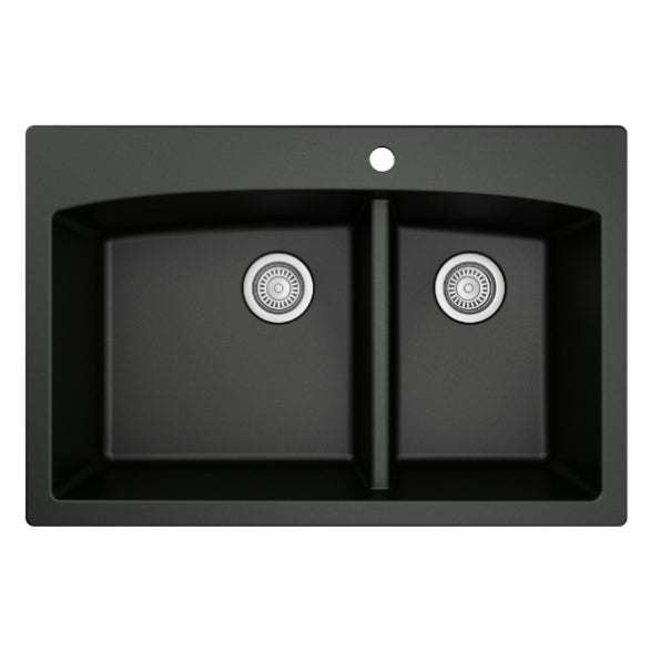 Quartz Composite Black Kitchen Sink Matte 1