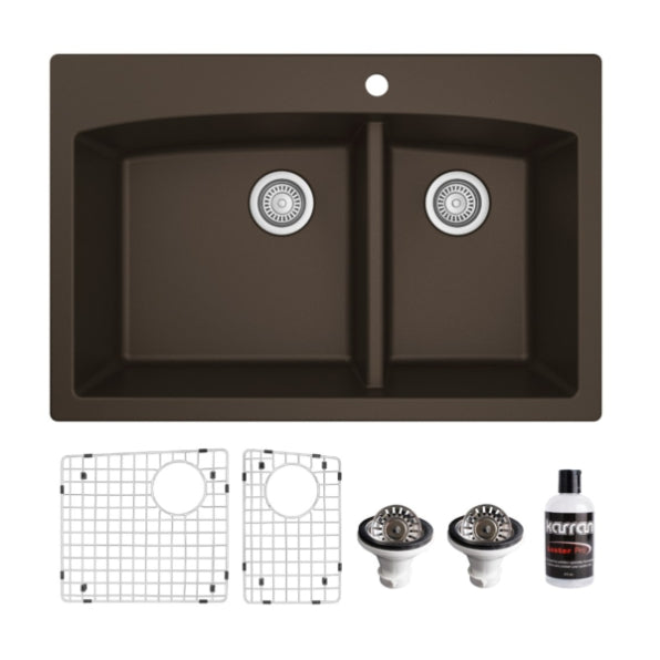 Quartz Composite Brown Kitchen Sink Matte 1