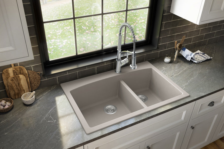 Quartz Composite Concrete Kitchen Sink Matte 4