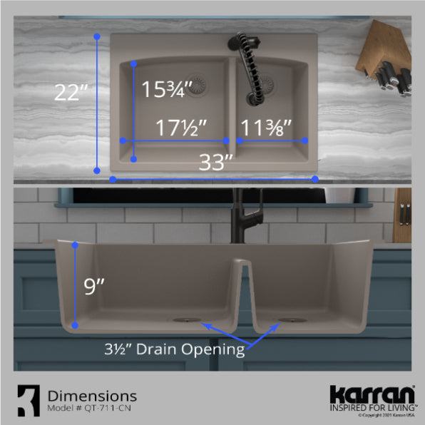 Quartz Composite Concrete Kitchen Sink Matte 7