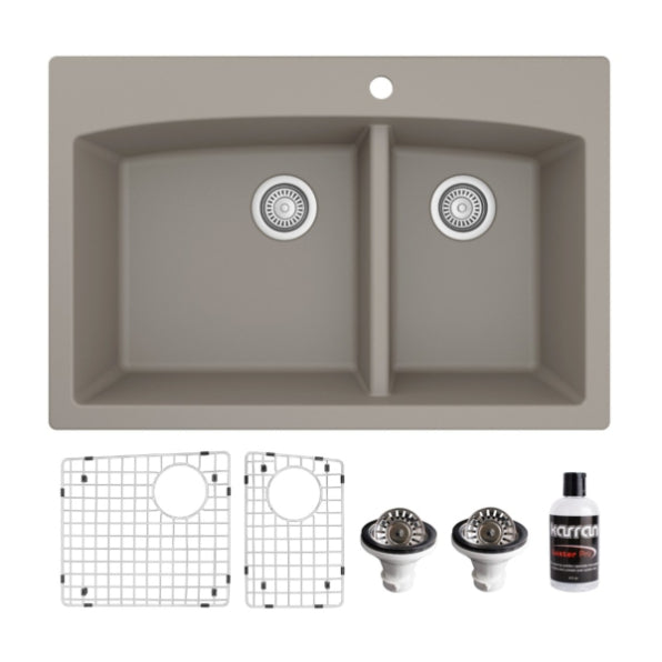 Quartz Composite Concrete Kitchen Sink Matte 1