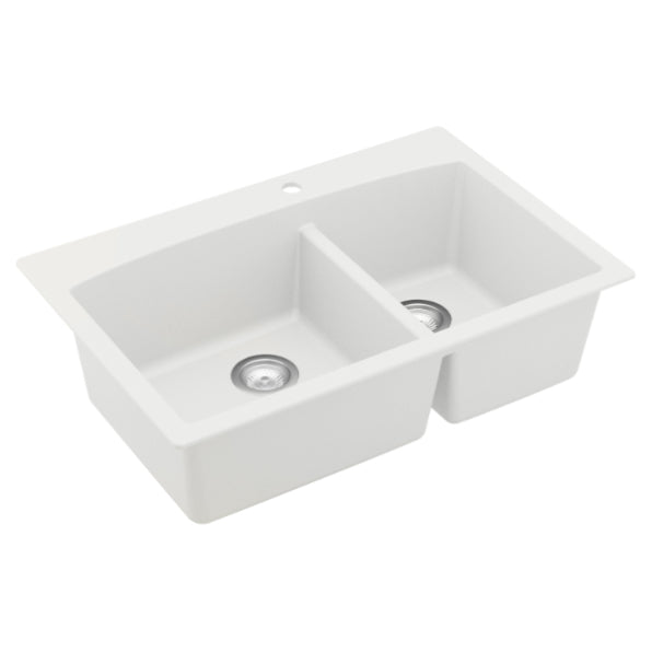 Quartz Composite White Kitchen Sink Matte 2