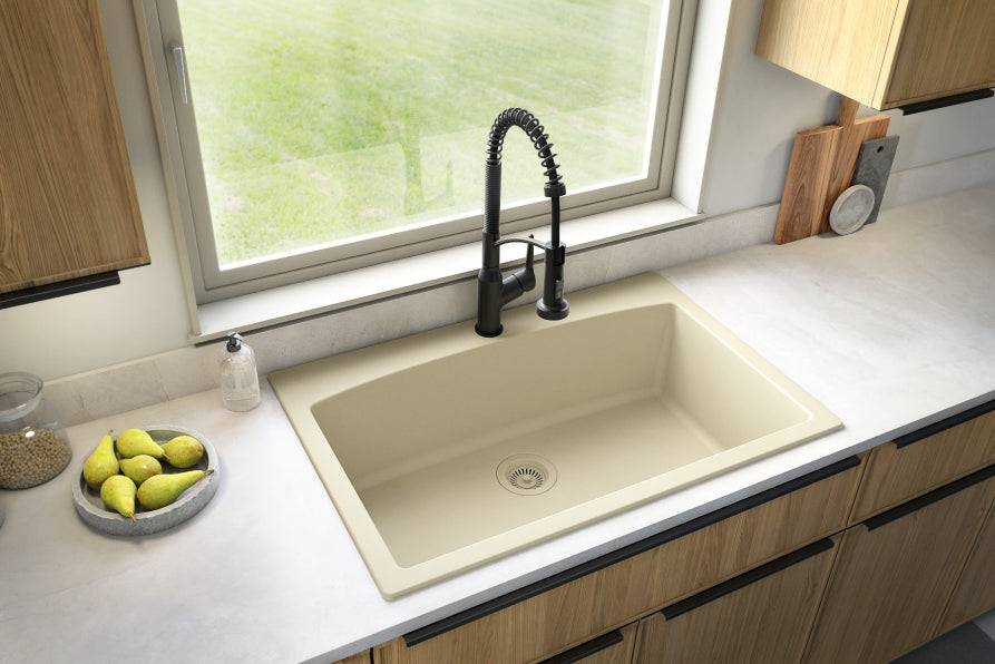 Quartz Composite Bisque Kitchen Sink Matte 4