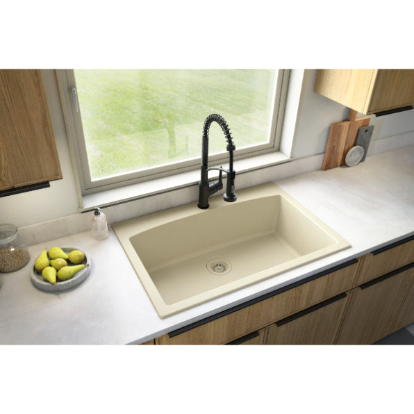 Quartz Composite Bisque Kitchen Sink Matte 4