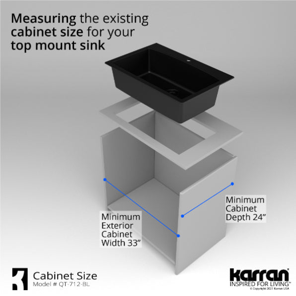 Quartz Composite Black Kitchen Sink Matte 10