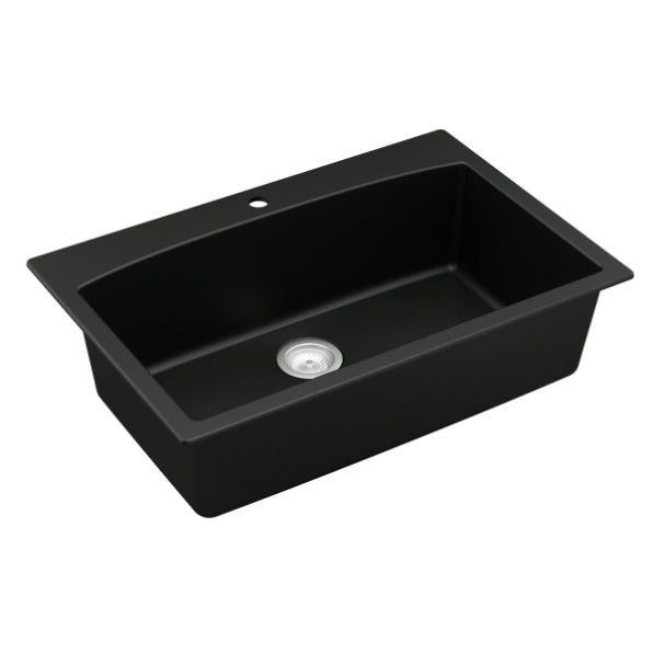 Quartz Composite Black Kitchen Sink Matte 2