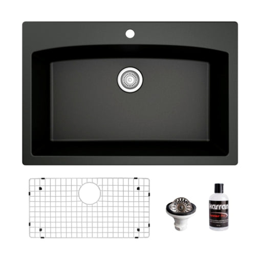 Quartz Composite Black Kitchen Sink Matte 1