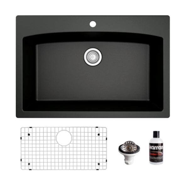 Quartz Composite Black Kitchen Sink Matte 1