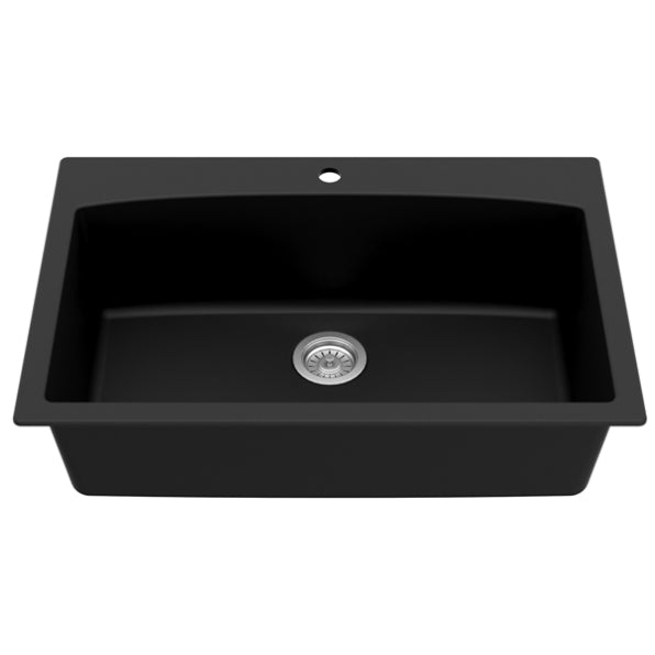 Quartz Composite Black Kitchen Sink Matte 2