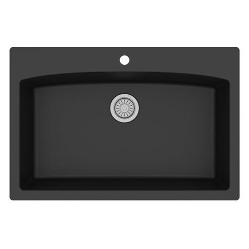 Quartz Composite Black Kitchen Sink Matte 1