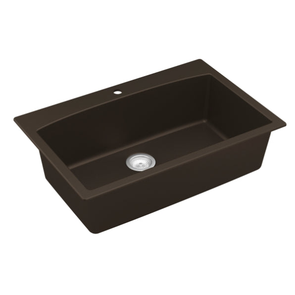 Quartz Composite Brown Kitchen Sink Matte 2