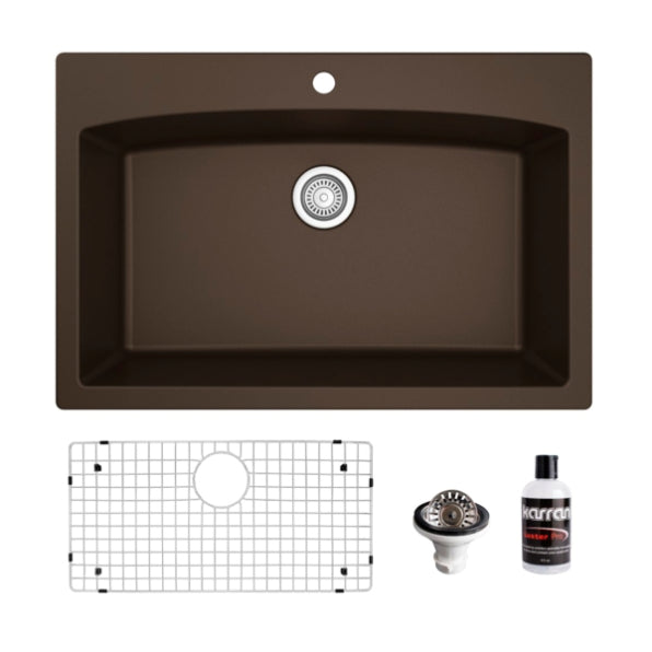 Quartz Composite Brown Kitchen Sink Matte 1