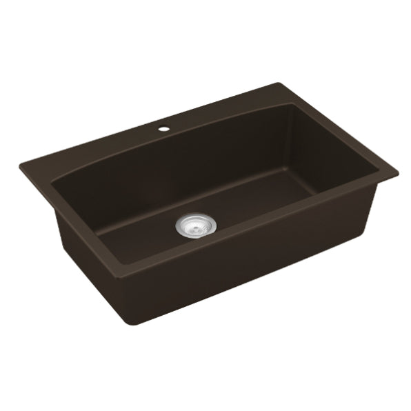 Quartz Composite Brown Kitchen Sink Matte 2