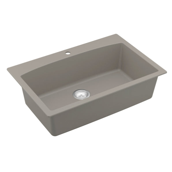 Quartz Composite Concrete Kitchen Sink Matte 2