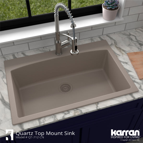Quartz Composite Concrete Kitchen Sink Matte 5
