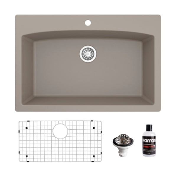 Quartz Composite Concrete Kitchen Sink Matte 1
