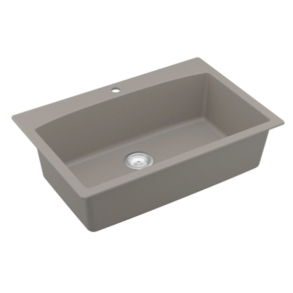 Quartz Composite Concrete Kitchen Sink Matte 2