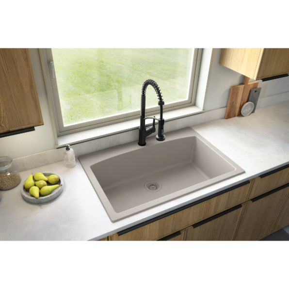 Quartz Composite Concrete Kitchen Sink Matte 4