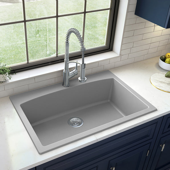 Quartz Composite Grey Kitchen Sink Matte 4