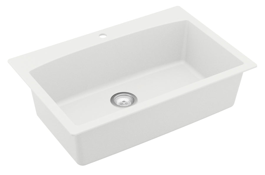 Quartz Composite White Kitchen Sink Matte 2