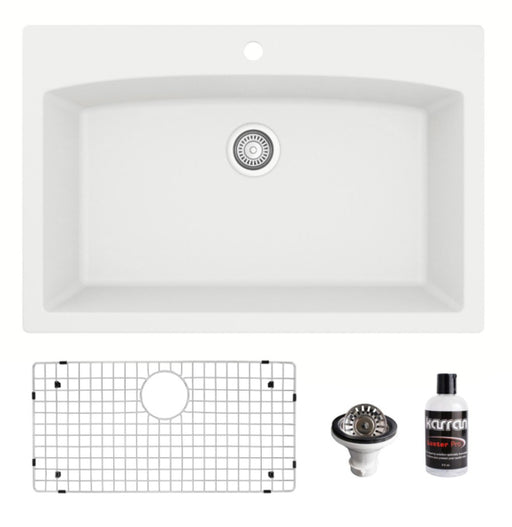 Quartz Composite White Kitchen Sink Matte 1