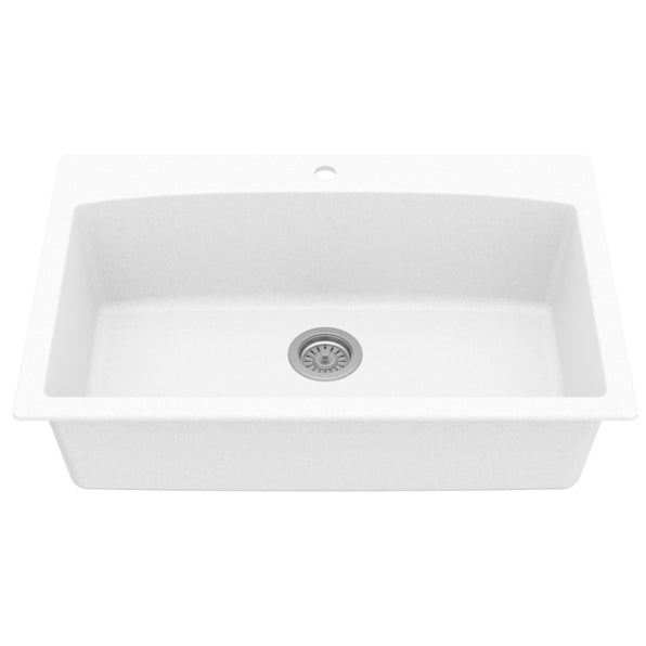 Quartz Composite White Kitchen Sink Matte 2