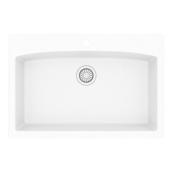 Quartz Composite White Kitchen Sink Matte 1