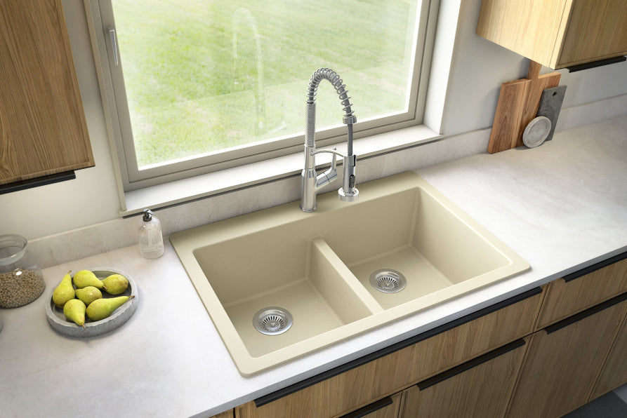 Quartz Composite Bisque Kitchen Sink Matte 4