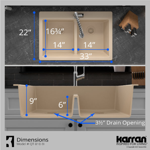 Quartz Composite Bisque Kitchen Sink Matte 7