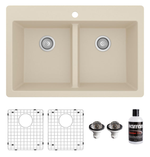 Quartz Composite Bisque Kitchen Sink Matte 1