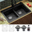 Quartz Composite Black Kitchen Sink Matte 4
