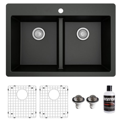 Quartz Composite Black Kitchen Sink Matte 1