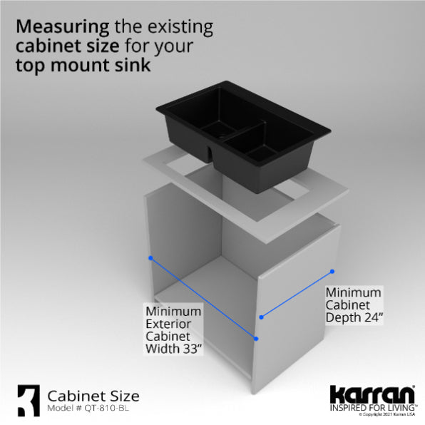 Quartz Composite Black Kitchen Sink Matte 10